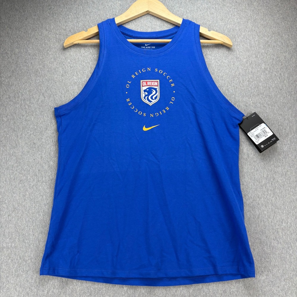 Nike OL Reign Soccer Dri Fit Tank Top Womens M Tomboy Royal Blue Active‎ Casual